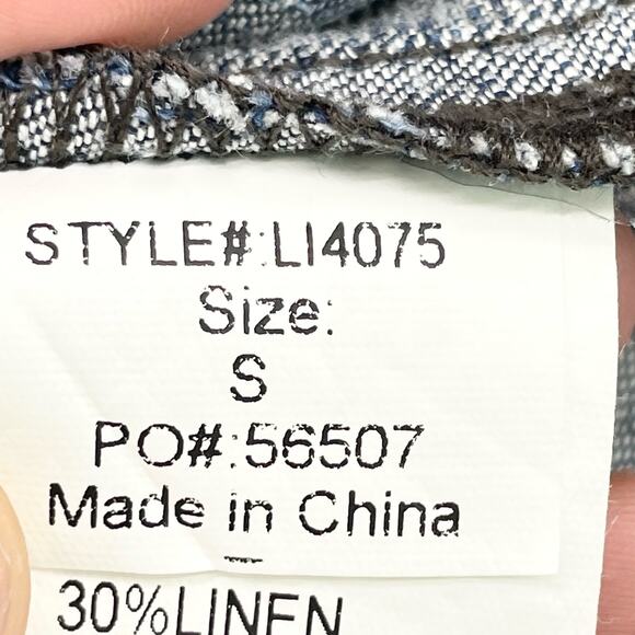 Level 99 Shirt Dress Womens Small Chambray Tencel Linen Pintuck Minimal Coastal - Picture 7 of 9